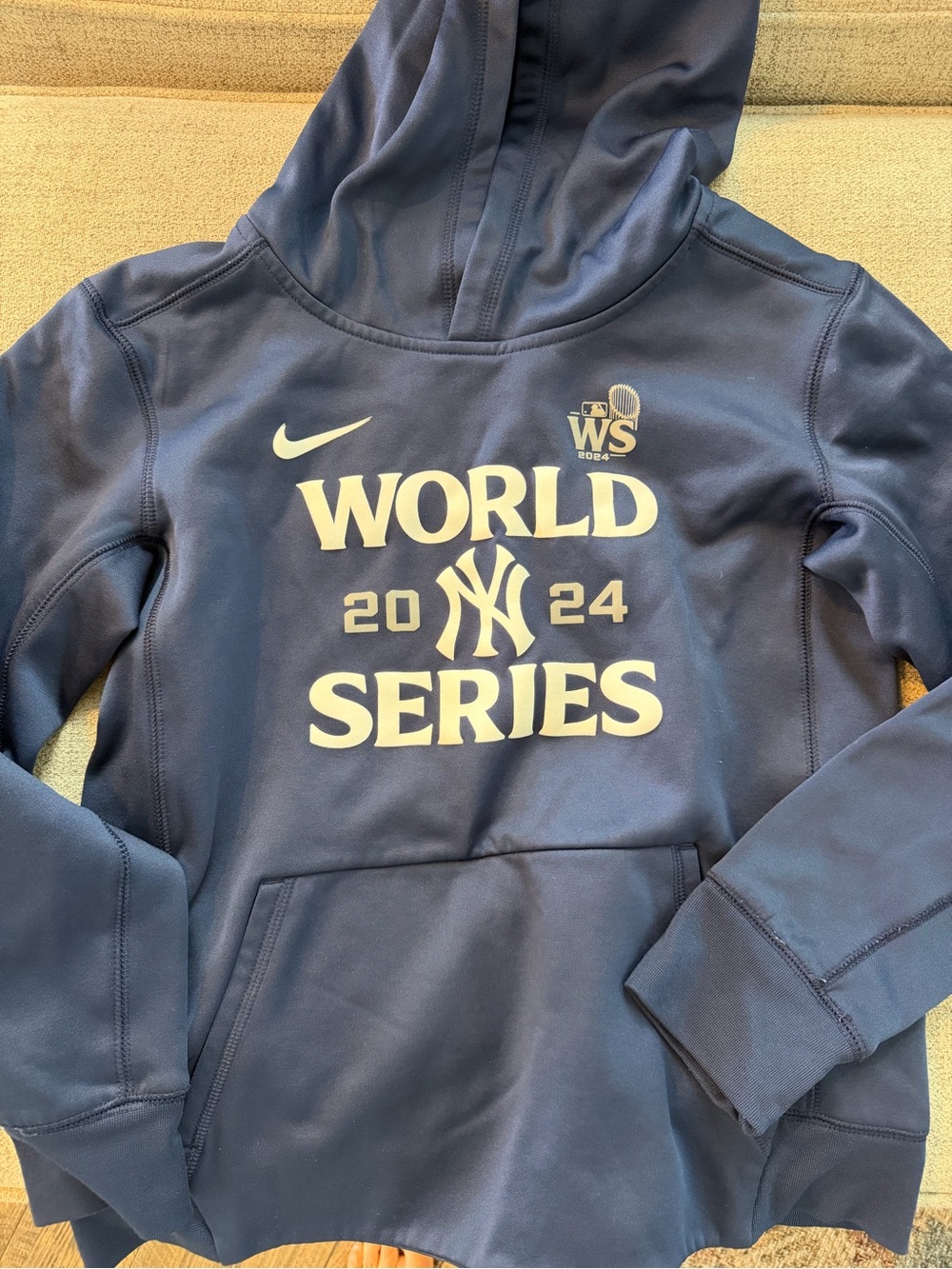 Nike Navy Blue World Series 2024 Kids Hoodie with White NY Logo
